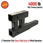 4000LB Dual Hitch Extension 2" Receiver Tow Trailer Haul Bike Rack Cargo Carrier. Fixed Price $95.97.