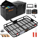 Mockins 60"X36"X6" Tow Hitch Cargo Carrier With 35 Cu.ft. Bag, License Pla. Fixed Price $349.99.