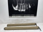87-95 Jeep Yj Wrangler Windshield Roll Bars Extension Support Silver Tan Covers. Fixed Price $93.60.