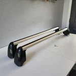 Audi Q7 Roof Rack Cross Bars 4L0071151A 666 Silver Black Locking Rails 2007-2015. Fixed Price $200.00.
