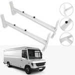 Steel Polished White Universal Van Ladder Rack Roof Cargo 2 Cross Bar 600LB. Fixed Price $100.33.