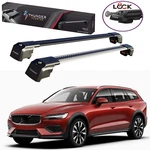 Roof Racks Cross Bars Aluminum Black-gray Locked For VOLVOV60 Wagon 2019-2025. Fixed Price $149.99.