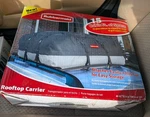 Rubbermaid Rooftop Carrier 15 Cu Feet New Open Box Storage For Moving Camping. Fixed Price $35.99.