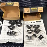 Thule Clamp-on Factory Cross Bar Mount Ski Rack Set Of 4 C26 + C27, Both. Fixed Price $22.50.