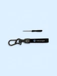 New - Volkswagen Leather Metal Embroidered Logo Keychain Organizer Holder. Fixed Price $9.95.