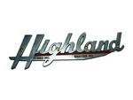 Vtg Chrome Travel Trailer Mobile Camper Emblem Highland Homes Swayzee In. Fixed Price $95.00.