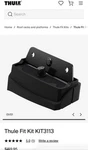 Thule Fit KIT3113. Fixed Price $99.99.