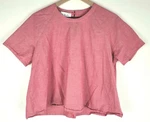 Kate Sheridan Box Fit Blouse Top Womens Size S/m Pink 100% Cotton Short Sleeve. Fixed Price $19.99.