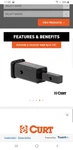 Curt 45785 Hitch Receiver Tube Adapter Black For 1-1/4 Inch To 2. Fixed Price $38.00.