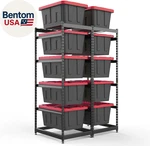 27 Gallon Storage Bin Organizer, Heavy-duty Tote Rack, 5-TIER Stand. Fixed Price $264.22.