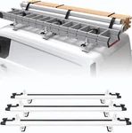 Heavy Duty 53" Truck Cap Topper Rack Aluminum Ladder Roof Crossbars White. Fixed Price $229.99.