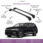 Fits Hyundai Santa Fe 2019-2023 With Factory Rails Roof Rack Cross Bars 165 Lbs. Fixed Price $116.91.