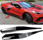 For Chevy Corvette C8 Gloss Black Side Skirts Extension Splitter Winglet 2020-25. Fixed Price $118.78.