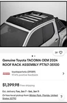 Genuine Toyota Tacoma Oem 2024 Roof Rack Assembly PT767-35100. Fixed Price $1200.00.