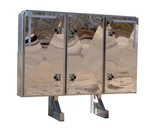 68"X80"X14" Aluminum Flatbed Trailer Headache Cab Rack W/ 3 Mirror Finish Doors. Fixed Price $3831.89.