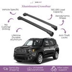 Erkul Roof Rack Cross Bars Fits Jeep Renegade 2015-2023 Raised Rails Black. Fixed Price $134.90.