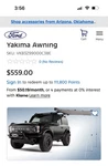 Used Oem Ford Yakima Rooftop Camping Sunshade Awning VKB3Z-99000C38-E 13-26. Fixed Price $99.00.
