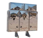 84"X80"X14" Aluminum Flatbed Trailer Headache Cab Rack W/ 5 Mirror Finish Doors. Fixed Price $4965.49.