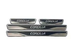 For Toyota Corolla Chrome Carbon Door Sill Scratch Guard Stainless Steel 4 Pcs. Fixed Price $68.75.