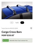 Oem Genuine Toyota 2019-2026 Corolla Hatchback Roof Rack Cross Bars PW301-02009. Fixed Price $279.99.