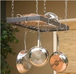 Rogar Gourmet Rectangle Pot Racks - Copper, Black Or Hammered Steel Finish. Fixed Price $79.95.