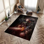 Eternal Skull Knight Area Rug Epic Sci-fi Undead Warrior Floor Art. Fixed Price $64.99.