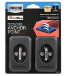 2PC Reese Bullring Retractable Truck Anchor Point Stake Pocket Tie Down 1000LB. Fixed Price $19.99.