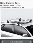 Audi Oem Roof Rack Cross Bars 8R0071151G Fits Q5/SQ5 2009 2017. Fixed Price $150.00.