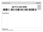 Genuine Bmw Roof Rack 82-71-2-457-808 New. Fixed Price $313.78.