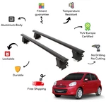 Bare Roof Rack Cross Bars Set For Nissan Micra / March K13 5 Door 10-17 Black. Fixed Price $246.91.