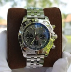 Breitling Chronomat 44 AB0110 Gray Dial Auto Chronograph Full Set Box Papers. Fixed Price $4000.00.