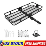 Folding Hitch Mount Cargo Carrier Basket 500 Lbs W/ Stabilizer Net Straps. Fixed Price $119.29.