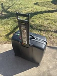Large Samsonite Hard Shell Luggage Black Built In Cart With Strap 23 Rack. Fixed Price $214.50.