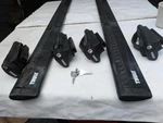 Pair Full Set Thule ARB53 Black 53" Aeroblade Load Crossbars Feet & Keys. Fixed Price $295.00.