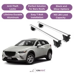 Erkul Roof Rack Crossbars For Mazda CX-3 2016-2021 Naked Aluminum Silver. Fixed Price $238.41.