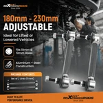 2XUNIVERSAL Adjustable Front Sway Bar Links 180MM-230MM For Lift/lowered 10/12MM. Fixed Price $73.50.