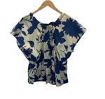 New Plenty By Tracy Reese Anthropologie Blue Floral Spring Summer Top Sm. Fixed Price $23.99.
