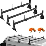 Universal Van Roof Ladder Rack, Adjustable 57"-65", 3 Bars, 800LB Load Matte. Fixed Price $252.07.
