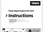 Thule Fit Kit 1434 Hyundai Elantra 2007-2010. Fixed Price $107.99.