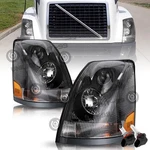 For 2004-2017 Volvo Truck Vnl Halogen Black Headlights Assembly Pair W/bulbs. Fixed Price $195.99.