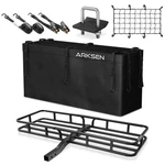 Arksen 53" Carrier W/cargo Bag, Net, Strap & Hitch Tightener. Fixed Price $189.96.
