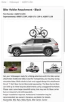 Oem 98-23 Volkswagen Bike Holder Attachment Golf Jetta Passat 6Q0-071-128-A New. Fixed Price $125.00.