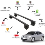 Bare Roof Rack Cross Bars Set For Renault Megane Ii 5 Door 02-10 Black. Fixed Price $189.91.
