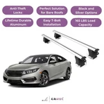 Erkul Roof Rack Crossbars For Honda Civic 2016-2021 Naked Aluminum Silver. Fixed Price $238.41.