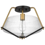 Nuvo 60/7683 - Starlight 1 Semi Flush Mount Matte Black Natural Brass. Fixed Price $159.99.
