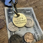 1972 Chevrolet Corvette Brass Key Fob. Fixed Price $14.95.