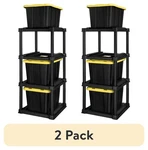 4 Tier Rack, Heavy Duty Storage For 27 Gallon Totes, Black - Pack. Fixed Price $66.95.