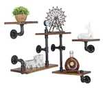 Industrial Rustic Modern Wood Ladder Pipe Wall Mounted Floating Shelves Set Of 3. Fixed Price $96.85.