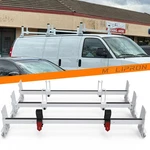 Van Roof Ladder Rack 850 Lbs Heavy Duty 3 Crossbars White Melipron Chevy Express. Fixed Price $369.99.