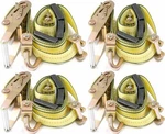 (4 Pack) 2"X10' Swivel J Hook Wheel Strap Ratchet Trailer Carrier Tire Tie. Fixed Price $329.99.